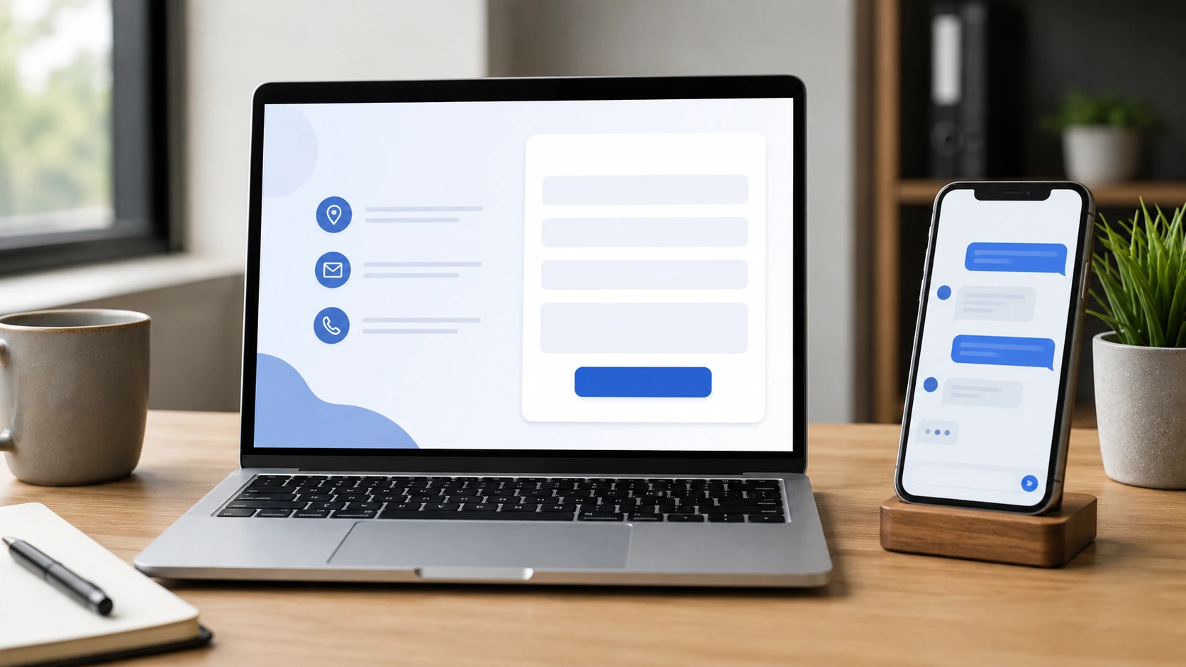 Elementos de una web empresarial que facilitan consultas y contacto