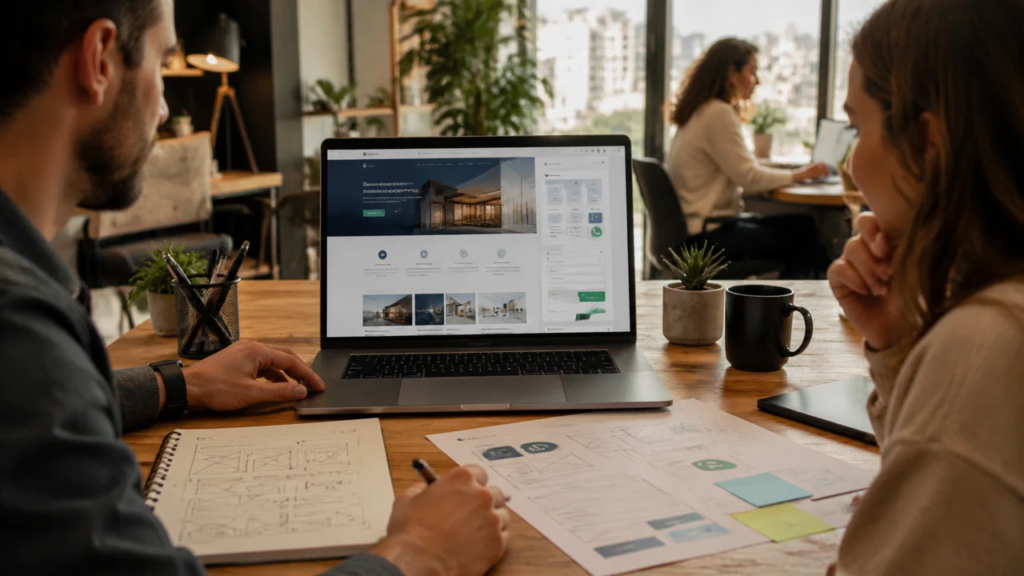 Agencia de desarrollo WordPress planificando una web comercial para empresas y pymes.