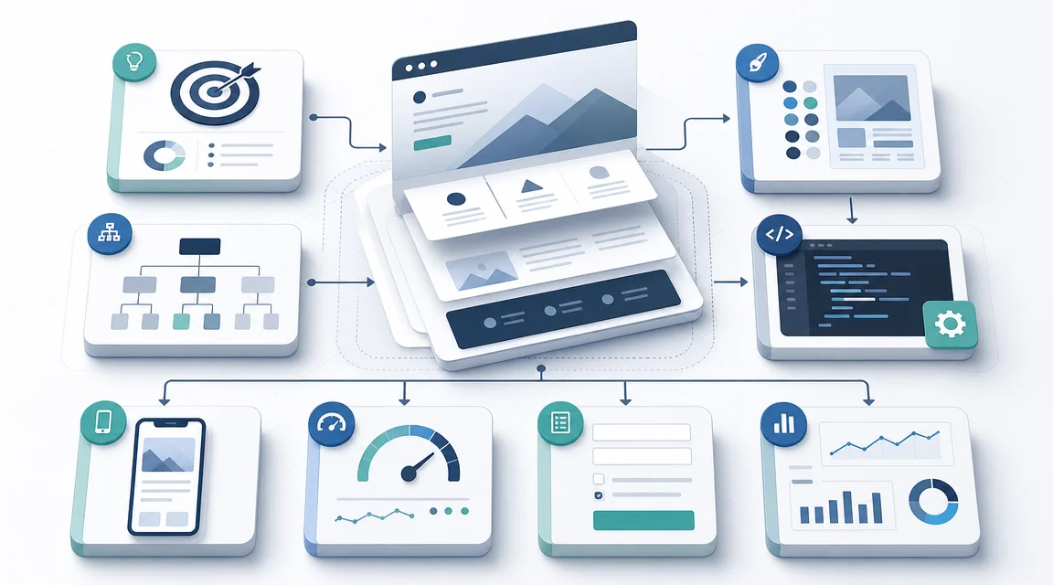 Capas del desarrollo de paginas web profesional desde estrategia hasta medicion