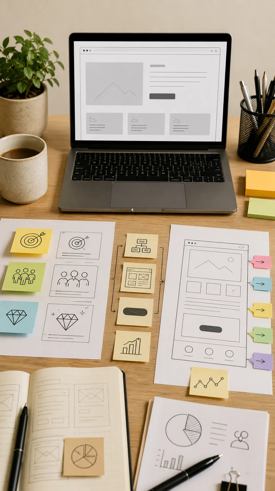 Checklist visual para definir una web estrategica antes de diseñarla