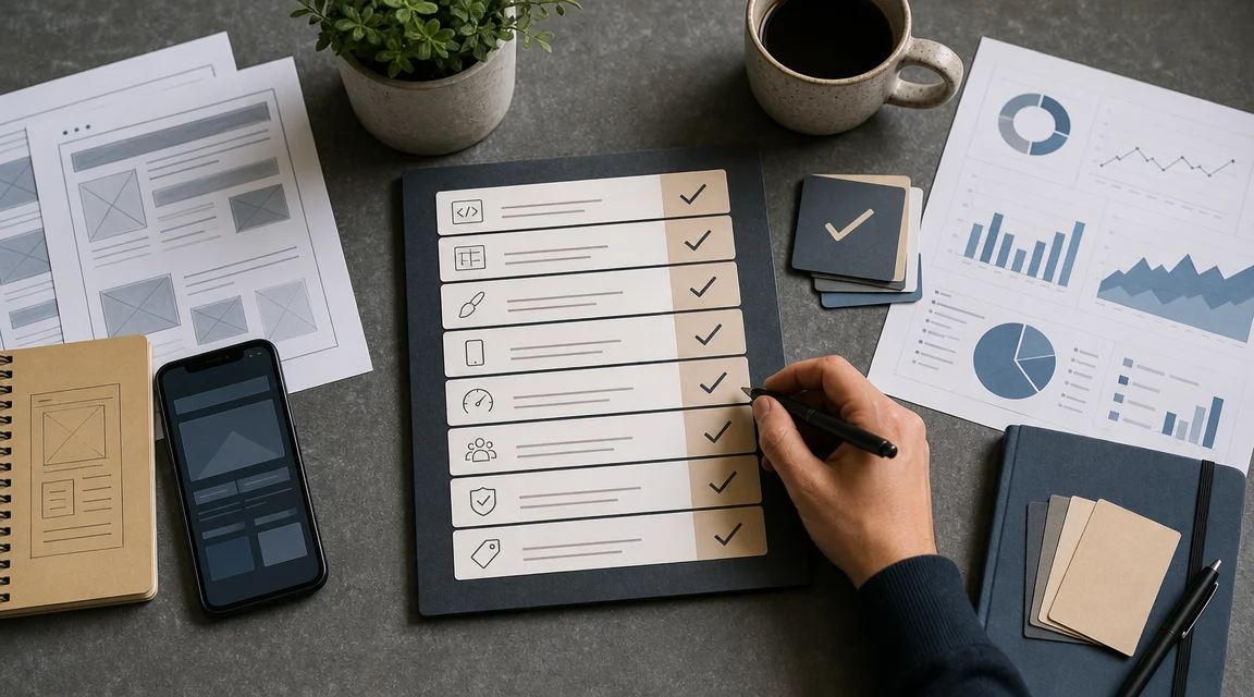 Checklist visual para evaluar una empresa desarrolladora de paginas web antes de contratar