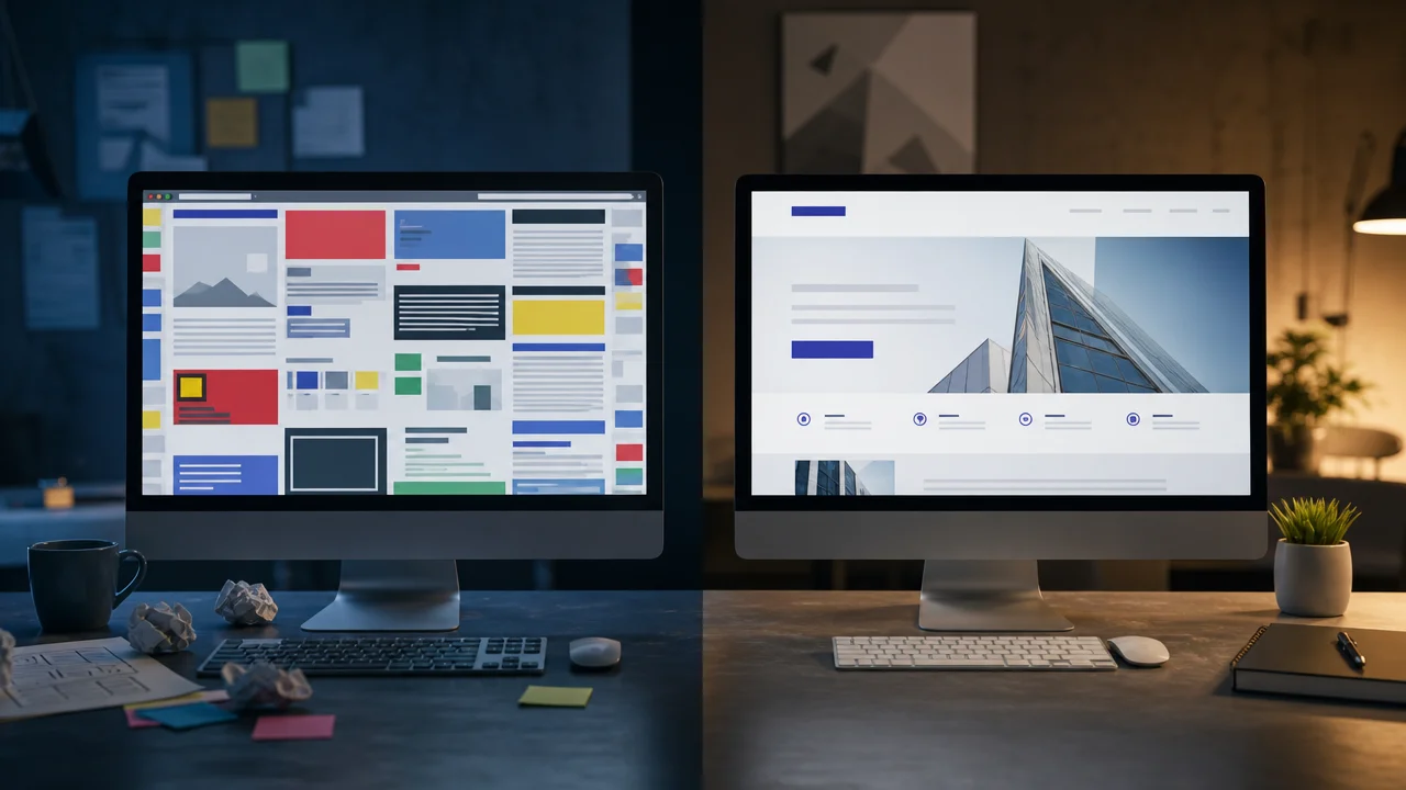 Diferencia entre desarrollo WordPress profesional y plantilla básica.