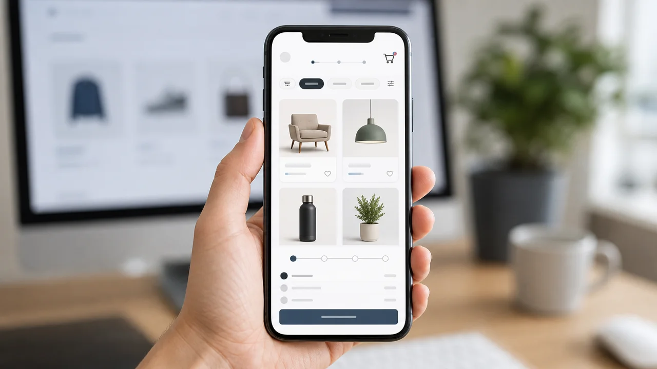 Diseño ecommerce responsive adaptado para compras y consultas desde celular.