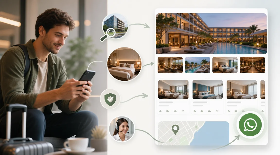 Web de hotel pensada como herramienta comercial para ordenar informacion y facilitar consultas.