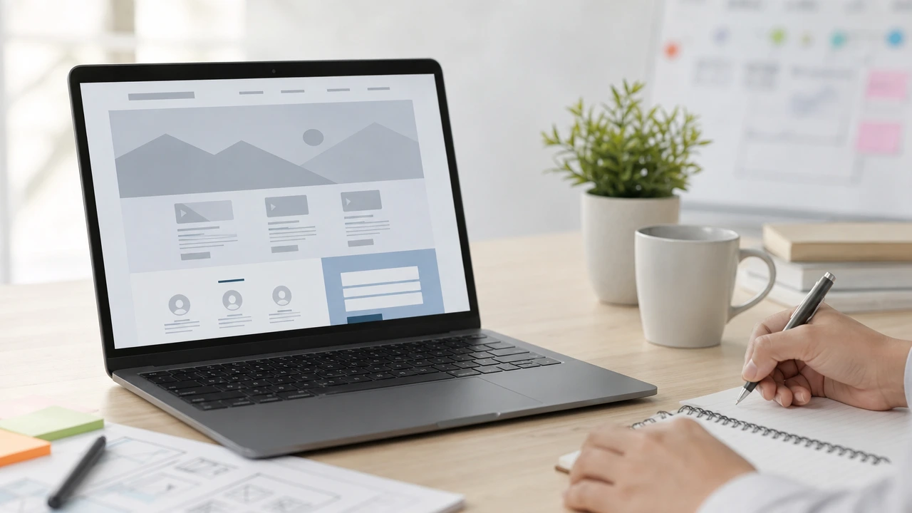Estructura visual de una página web empresarial pensada para generar consultas