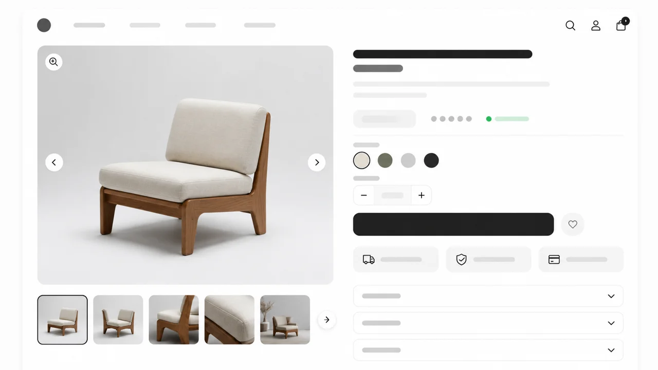 Ficha de producto ecommerce completa con información clara para facilitar la compra.