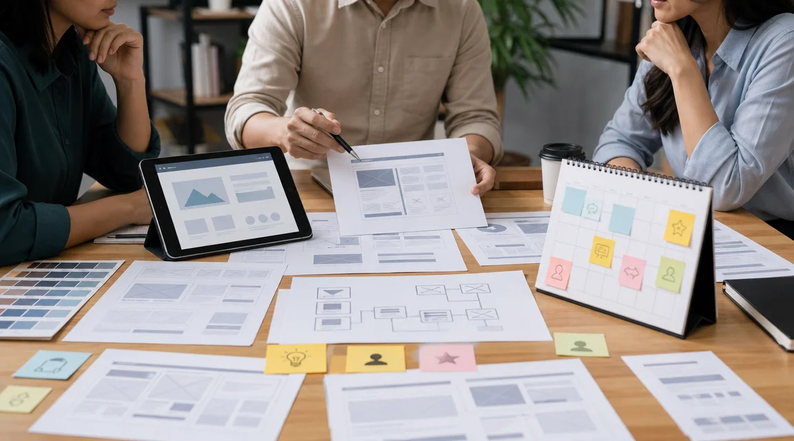 Proceso de trabajo para planificar y desarrollar una web integral profesional.