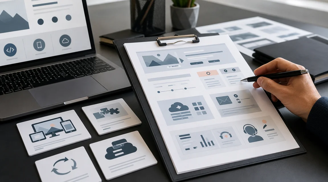 Propuesta profesional para crear una pagina web con alcance, etapas, integraciones y soporte.