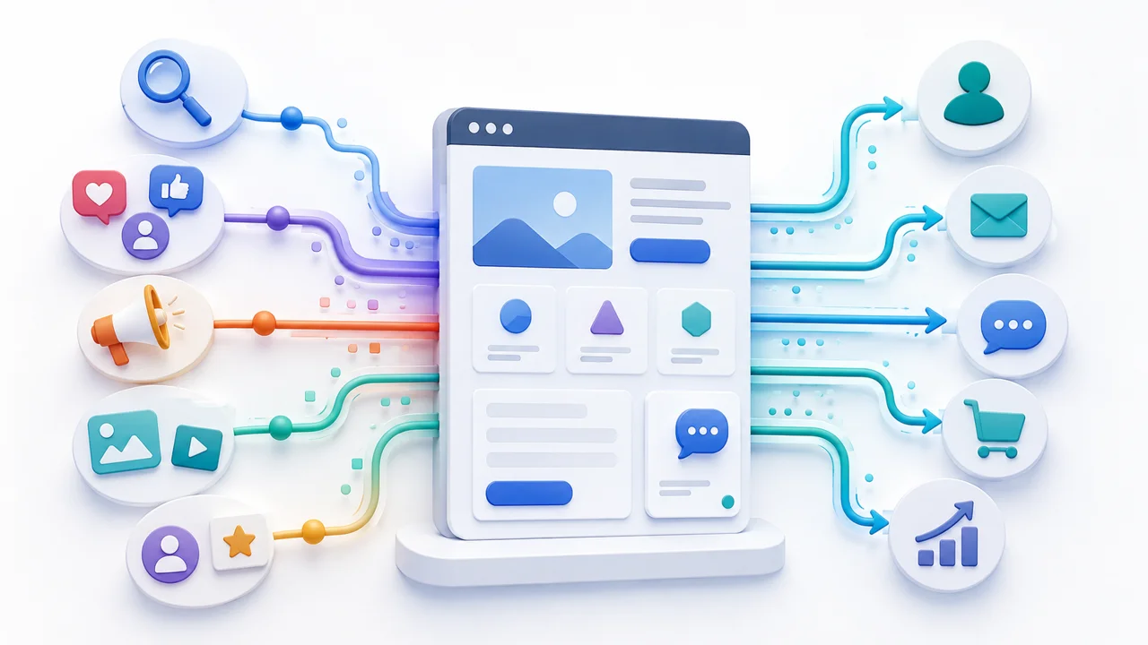 Sistema donde el marketing digital lleva trafico hacia una web preparada para convertir.
