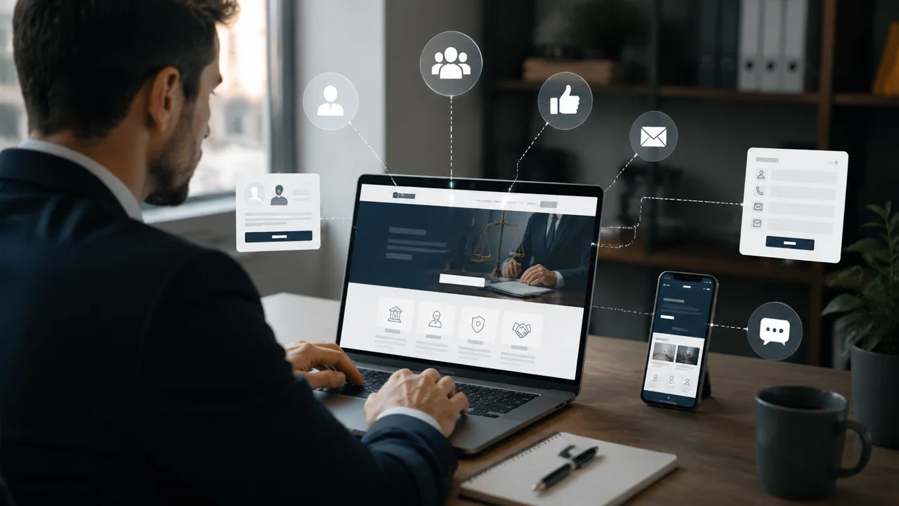 Sitio web juridico como herramienta comercial para ordenar informacion y recibir consultas.