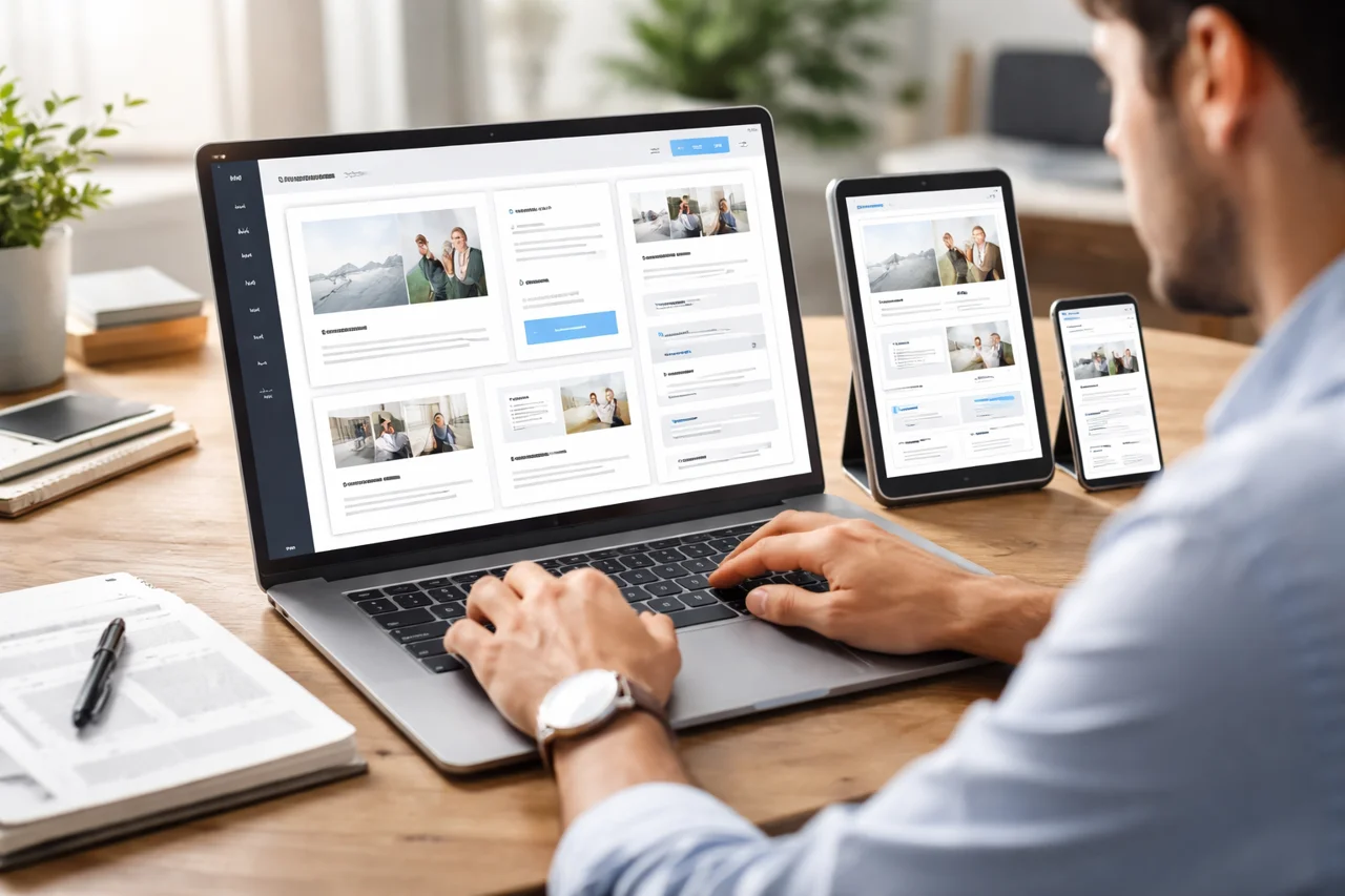 Sitio WordPress administrable para empresas con contenidos y vistas responsive.